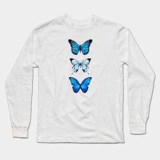 Blue Butterflies Long Sleeve T-Shirt